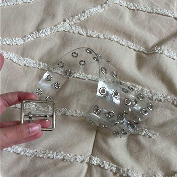 Accessories - Transparent Belt with Silver Accents